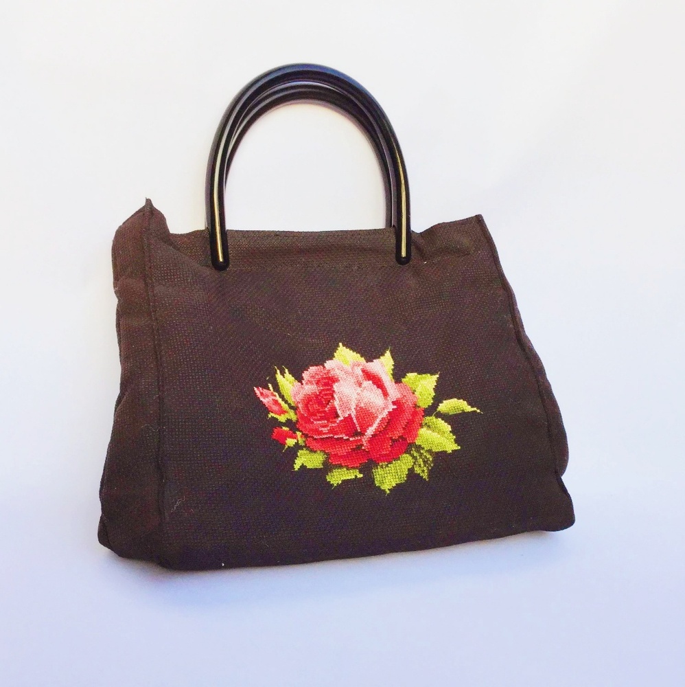 Vintage Cross-Stitch Handbag